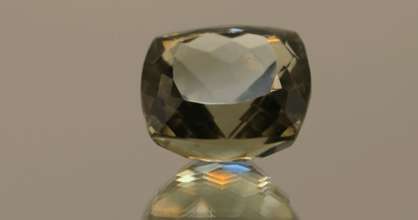 Natural prasiolite gemstone, 25.35 carat, square cushion cut, pale green color, untreated, loose gemstone, dimensions 17.6 × 17.6 × 11.9 mm, ideal for fine jewelry.