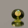 Natural 2.87 carat peridot, round cut, yellowish green color, untreated, GIA certified, loose gemstone, dimensions 9.01 × 9.13 × 5.34 mm, perfect for fine jewelry.