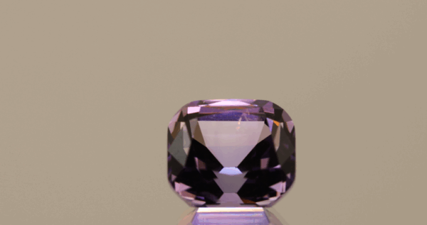 Natural cushion cut amethyst gemstone with purple violet color, 11.00 × 10.00 mm