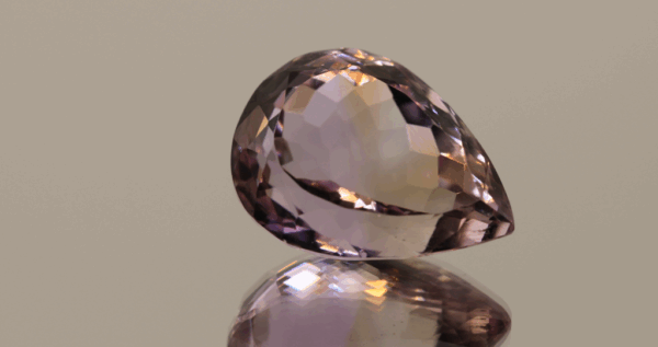 Natural pear cut ametrine gemstone with purple yellow color, 19.70 × 14.80 mm