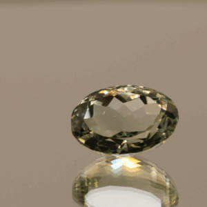 Natural prasiolite gemstone, 5.1 carat, oval cut, pale green color, untreated, loose gemstone, dimensions 12.8 × 9.4 × 6.9 mm, ideal for fine jewelry.