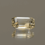 Natural yellow sapphire gemstone, 2.57 carat, octagon cut, yellow color, unheated, loose gemstone, dimensions 9 × 6.83 × 3.55 mm, origin Madagascar, AIG certified.