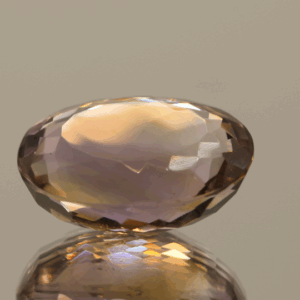 Natural oval cut ametrine gemstone with purple yellow color, 17.70 × 13.30 mm