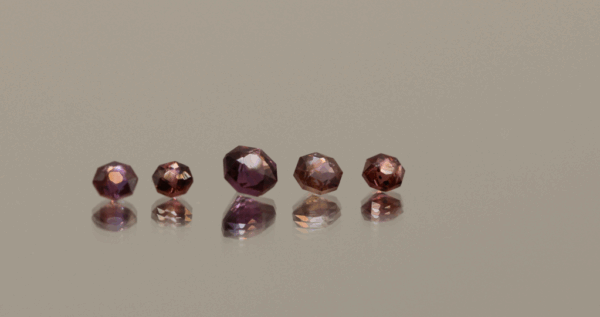 Natural red ruby lot of gemstones set, total 1.38 carat, fancy cut, red color, unheated, loose gemstones, dimensions 2.95–4.12 × 2.91–4.1 × 2.15–3.28 mm, origin Mozambique, 5 stones, AIG certified.