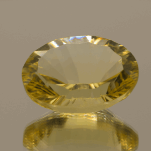 Lemon Quartz gemstone 18.25 carats, natural light yellow oval-cut, premium quality for jewelry
