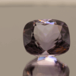 Natural cushion cut amethyst gemstone with purple violet color, 16.68 × 15.56 mm