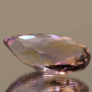 Natural oval cut ametrine gemstone with purple yellow color, 11.70 × 13.50 mm