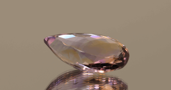 Natural oval cut ametrine gemstone with purple yellow color, 11.70 × 13.50 mm