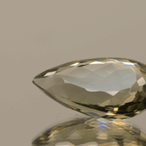 Natural prasiolite gemstone, 9.91 carat, pear cut, pale green color, untreated, loose gemstone, dimensions 19.2 × 12 × 6.9 mm, ideal for fine jewelry.