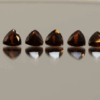 Natural almandine garnets, 5.5 carats total, trillion cut, purple-red color, untreated, set of 6