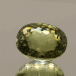 natural IGI paraiba tourmaline gemstone 12.27 carat yellow green oval cut 15.05x11.98x9.28 mm heat treated IGI certified