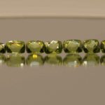 Natural peridot set totaling 10.5 carat, square cushion cut, yellow green color, untreated, loose gemstones, dimensions 5.8–7.2 × 4.9–6.3 × 3.6–4.6 mm, ideal for fine jewelry.
