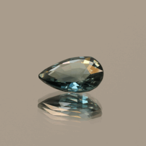 Blue pear-shaped sapphire, 1.17 carat, 7.91 × 6.05 × 3.01 mm, heat-treated, Madagascar origin, GFCO certified.