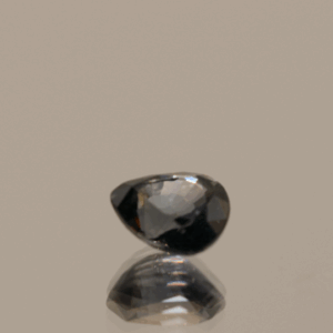 Green blue sapphire gemstone 1.02 carat pear cut, heat treated, Madagascar origin, dimensions 6.19 × 5.38 × 3.62 mm, GFCO certified.