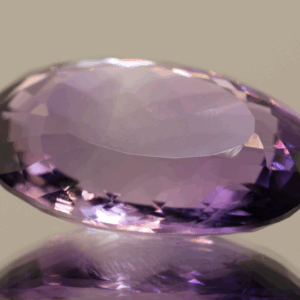 Natural oval cut amethyst gemstone with purple violet color, 23.90 × 16.30 mm