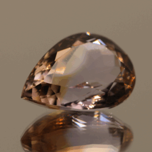 Natural pear cut ametrine gemstone with purple yellow color, 19.40 × 13.50 mm