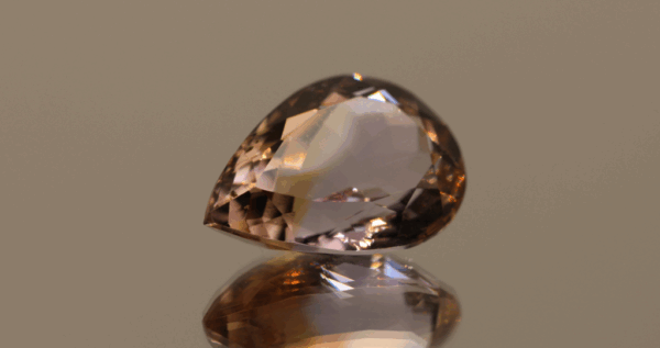 Natural pear cut ametrine gemstone with purple yellow color, 19.40 × 13.50 mm