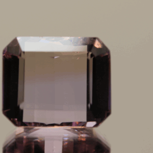 Natural octagon cut ametrine gemstone with purple yellow color, 16.00 × 13.20 mm