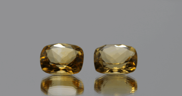 Faceted Citrine Gemstones – Yellow Orange, Cushion, 6.95 carats