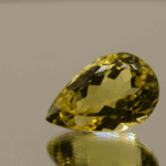 Lemon Quartz gemstone 12.21 carats, natural light yellow pear-cut, premium quality for jewelry