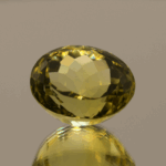 Lemon Quartz gemstone 13.86 carats, natural light yellow oval-cut, premium quality for jewelry