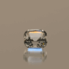 Natural octagon cut aquamarine gemstone with colorless hue, 8.20 × 7.10 mm
