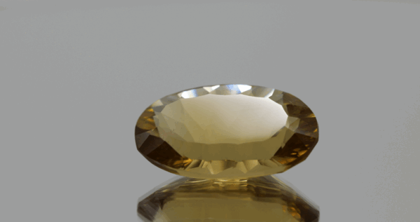 Faceted Citrine Gemstone – Yellow Orange, Oval, 11.99 carats