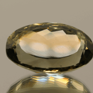 Natural prasiolite gemstone, 19.37 carat, oval cut, pale green color, untreated, loose gemstone, dimensions 21.4 × 14 × 10.1 mm, ideal for fine jewelry.