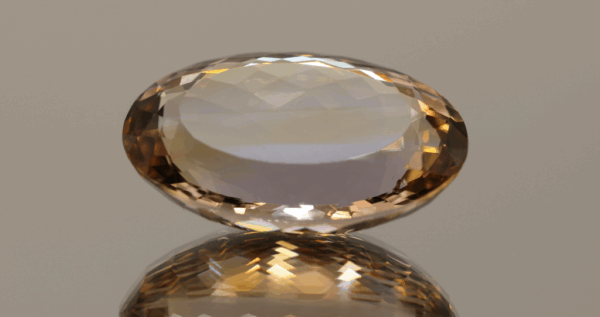 Natural oval cut ametrine gemstone with purple yellow color, 25.30 × 17.00 mm