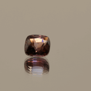 Natural Padparadscha Sapphire Cushion gemstone, 1.03 carat, cushion cut, orange-pink color, padparadscha, unheated, loose gemstone, dimensions 5.63 × 5.31 × 3.6 mm, origin Madagascar, GFCO certified.