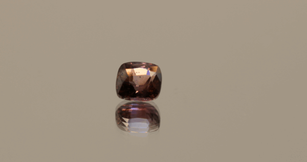 Natural Padparadscha Sapphire Cushion gemstone, 1.03 carat, cushion cut, orange-pink color, padparadscha, unheated, loose gemstone, dimensions 5.63 × 5.31 × 3.6 mm, origin Madagascar, GFCO certified.