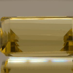 Lemon Quartz gemstone 44.41 carats, natural light yellow rectangular-cut, premium quality for jewelry