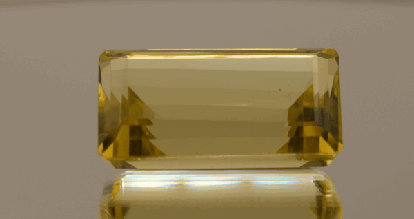 Lemon Quartz gemstone 44.41 carats, natural light yellow rectangular-cut, premium quality for jewelry