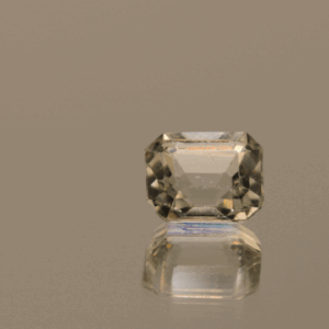 Alt Text: Natural octagon cut aquamarine gemstone with colorless hue, 8.80 × 7.50 mm