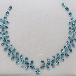 Blue Zircon Necklace Set Neon Blue - High Carat Gemstone Jewelry