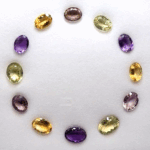 Multicolored Semi precious Necklace Set with ametrine lemon quartz amethyst and citrine totaling 159 carats in oval cut