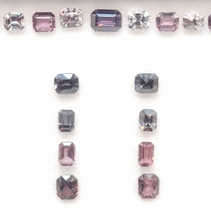Multicolored Spinel set Stone Bracelet and Earrings Set with 21 natural spinels totaling 16 carats in octagon cut