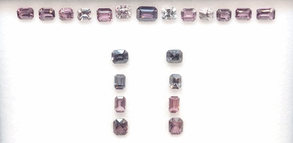 Multicolored Spinel set Stone Bracelet and Earrings Set with 21 natural spinels totaling 16 carats in octagon cut