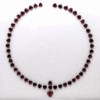 Red Garnet Necklace Set with 51 natural garnets totaling 50 carats in heart cut