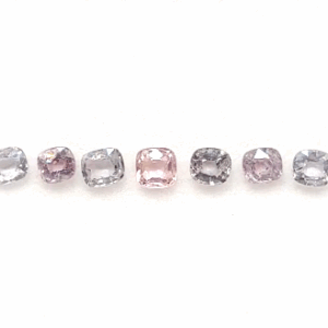 Pastel Multicolored Spinel Stone Bracelet Set with 13 natural spinels totaling 9 carats in cushion cut