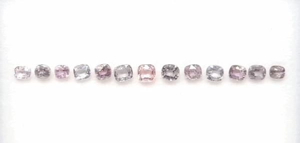 Pastel Multicolored Spinel Stone Bracelet Set with 13 natural spinels totaling 9 carats in cushion cut